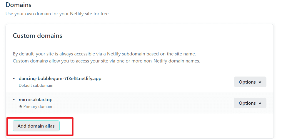 添加自定义域名