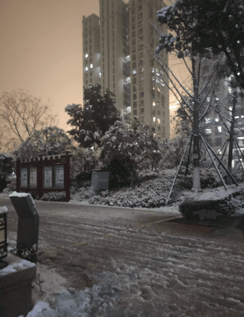 大雪覆盖的小区